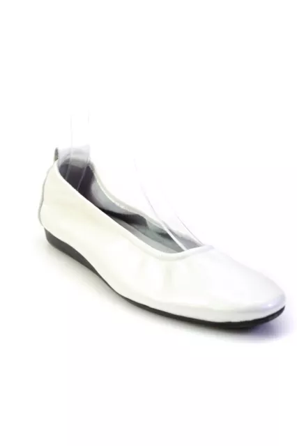 Arche Womens Slip On Laius Patent Leather Ballet Flats White Size 39