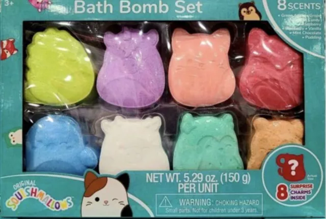 Juego de bombas de baño malvavisco blando (8 unidades) con dijes sorpresa NUEVO EN CAJA