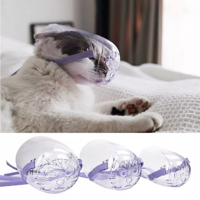 Pet Mouth Cover Cat Grooming Anti-Bite Transparent Cat Muzzle Cat Mask