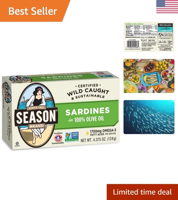 NUTRIENTRICH SARDINES IN Olive Oil 22g Protein, Omega 3's 4.37 Oz