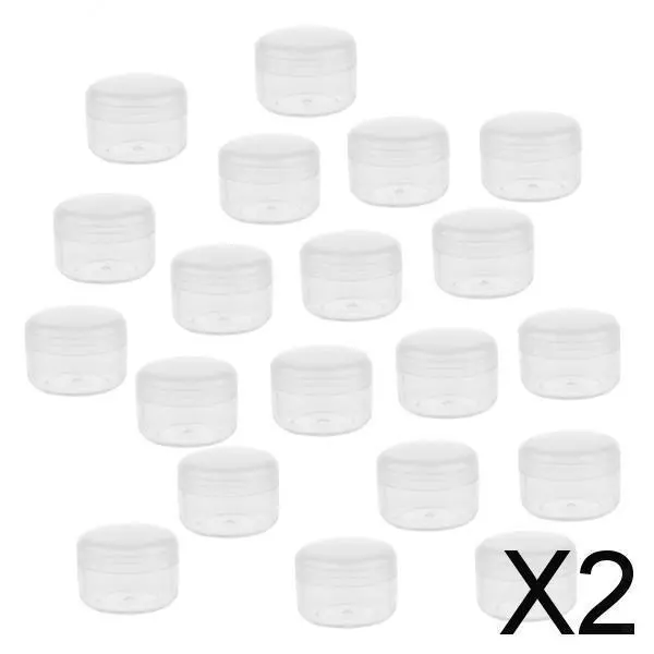 2X vasetti di plastica cosmetica vasetti vasetti contenitori cosmetici vuoti
