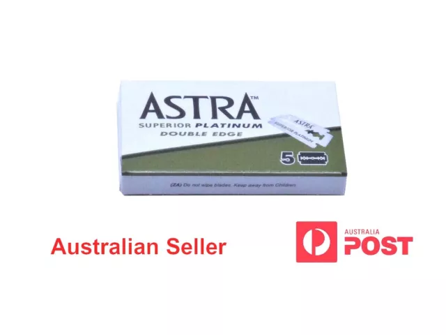 Astra Superior Platinum Double Edge Safety Razor Blades - 5 Pack - Aust. Seller