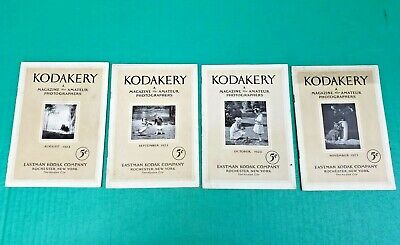 Revistas de fotografía amateur Kodakery Eastman Kodak Co agosto septiembre octubre noviembre 1923