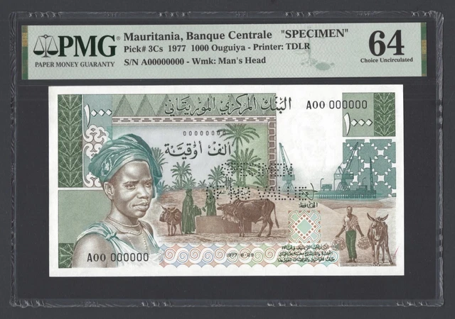 Mauritania 1000 Ouguiya 29-6-1977 P3Cs "Specimen" Uncirculated Grade 64