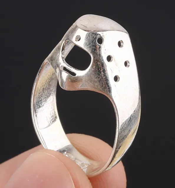Mask Simulated .925 Solid Sterling Silver Ring Size 8 #54243