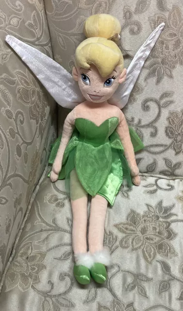 Disney Store Tinkerbell 20” Plush Fairy Doll Soft Stuffed Toy  T46