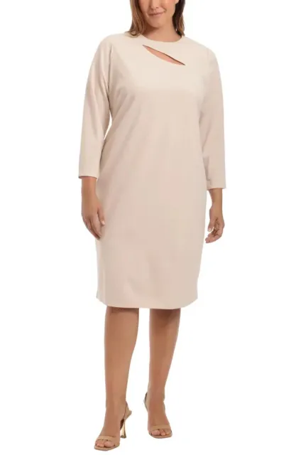 Maggy London Horn Cream Cutout Midi Dress Size 20W $128