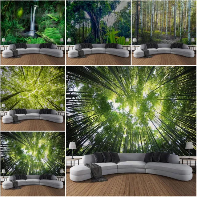 Large Forest 3D Wall Hanging Blanket Throw Yoga Mat Tapestry Room Bedspread Art