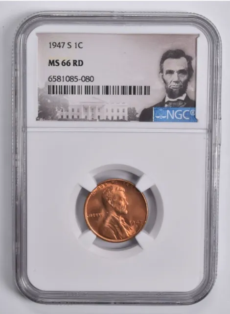 MS66 RD 1947-S Lincoln Wheat Cent NGC Special Lbl *0922