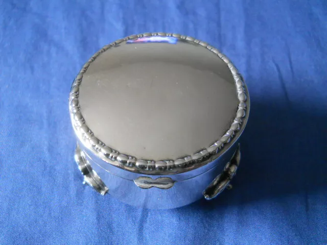 Antique Birmingham Sterling Silver Footed Jewelry Box