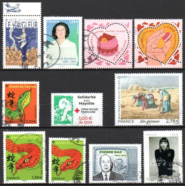 FRANCE 2025. ISSUS Du Carnet Asterix. 9 Timbres Obliteres. Lot Adh 10