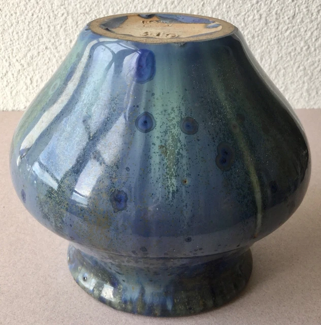 VASE ANCIEN GRES -PIERREFONDS -signature au casque, numéroté.CRISTALLISATIONS. 8