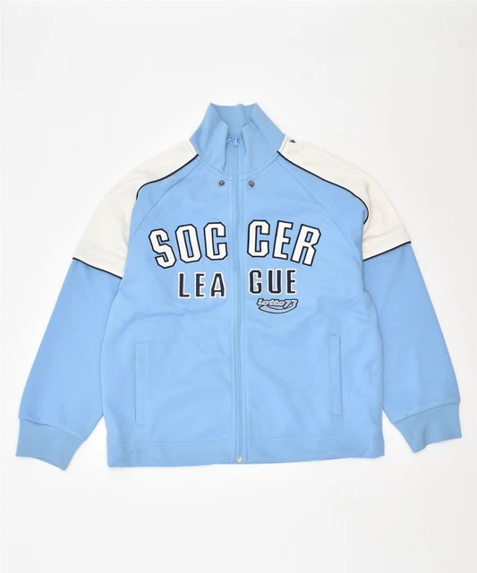 LOTTO Girls Tracksuit Top Jacket 9-10 Years Small Blue Polyester SD09