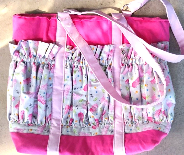 Handmade Diaper Bag Pink, Gray, Pig, Mommy Shoulder Bag, Mice, Bird