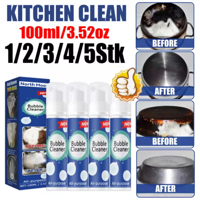 1-5Stk 100ml All-purpose Bubble Cleaner Foam Cleaning Mousse Küchenfettreiniger