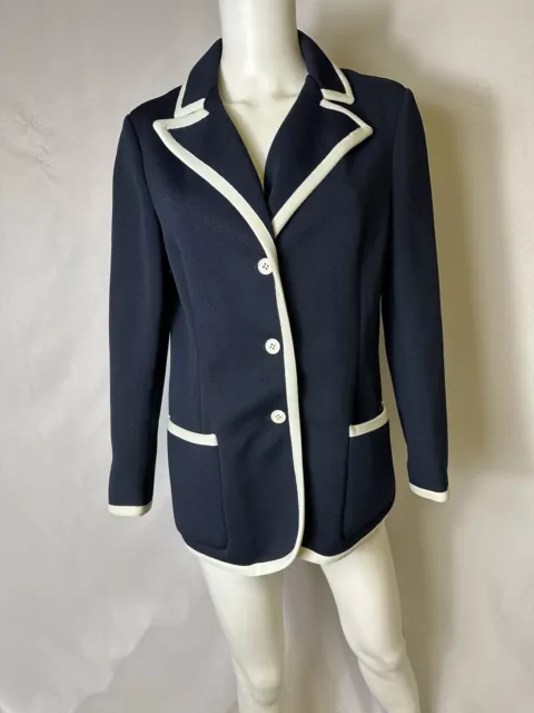 Vintage Act III brand Size Large Navy Blue Blazer  18.5 Pit To Pit 27L