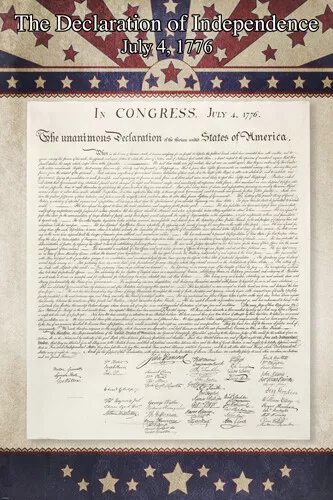 1776 THE DECLARATION OF INDEPENDENCE US OF A poster original 20x30