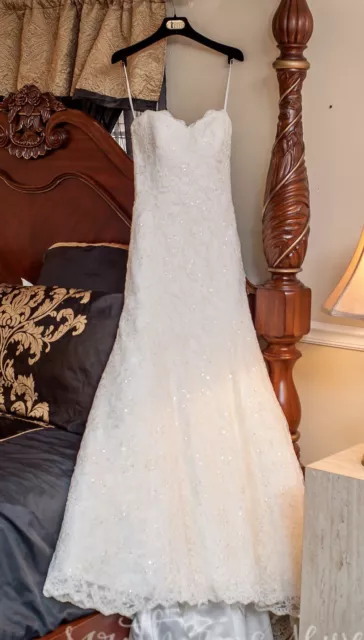 Augusta Jones Beaded Lace Wedding Dress Gown “Jessie” Size 10