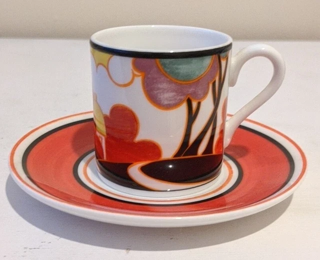 Wedgwood Clarice Cliff 'Autumn' Espresso Cup & Saucer Limited, Cafe Chic