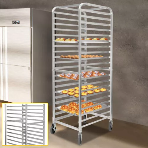 Bakery Rack 20-Tier Commercial Kitchen End Load Bun Sheet Pan Rack with Casters