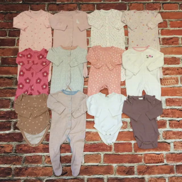 Baby Girls 3-6 Months Baby Grow Babygro Sleepsuits Body Vests Bundle Next Tu Etc