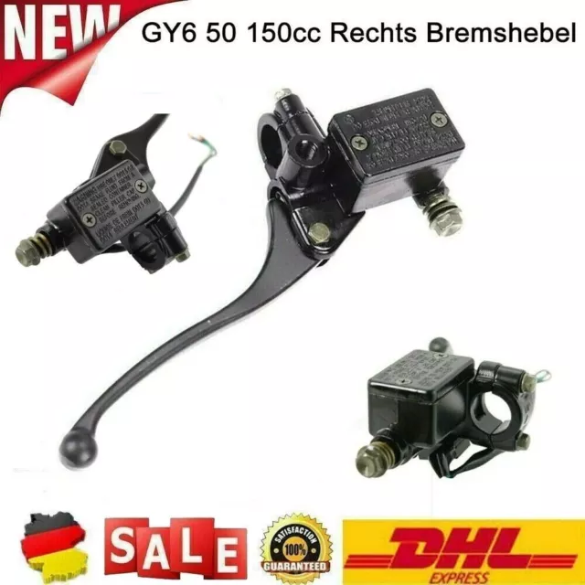 Bremszylinder Schwarz Rechts 22mm  Bremshebel Griff 4-Takt GY6 Roller DHL