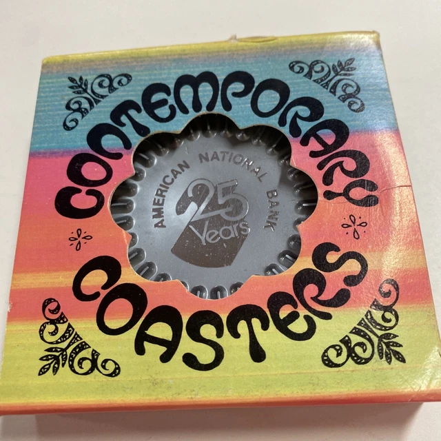 Contemporary Coasters American National Bank 25 years ritepoint set of 2 coaster