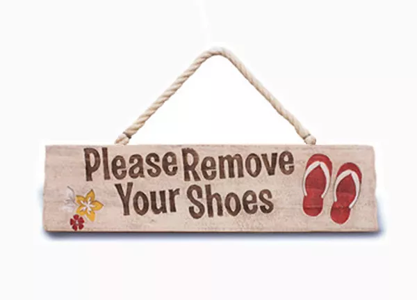 Hawaiian Wooden Wall Sign Remove Your Shoes Island Home Tiki Bar Decor Hawaii N