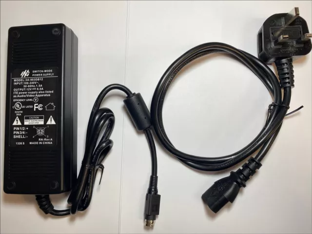 12V 6.67A 4 Pin Din Plug AC-DC Adaptor Power Supply for Sansui Kyutun 202 LCD TV