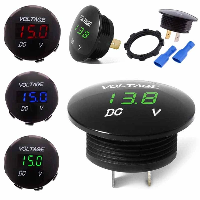 DC 12V-24V Car Motorcycle LED Panel Digital Display Volt Voltage Gauge Meter c