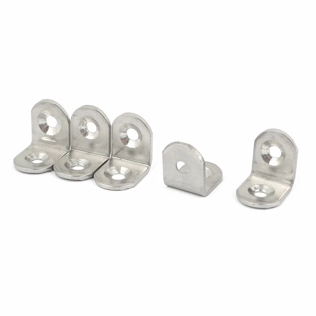 20mm x 20mm Stainless Steel L Shape Corner Brace Joint Right Angle Bracket 5pcs