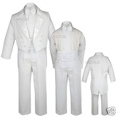 Infant Baby Toddler Boys Wedding Baptism Formal Party White Tuxedo Suits sz:S-20