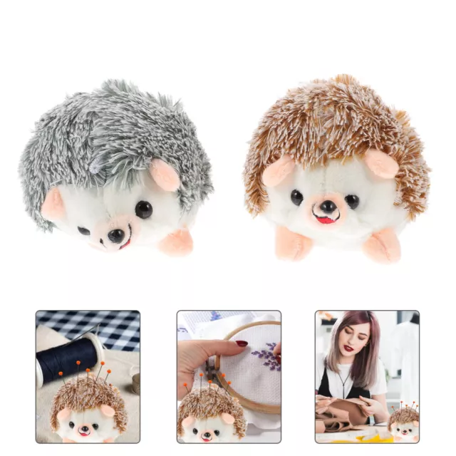 2 Pcs Sewing Pin Cushion Fabric Holders Patchwork Cute Large Hedgehog Quilting