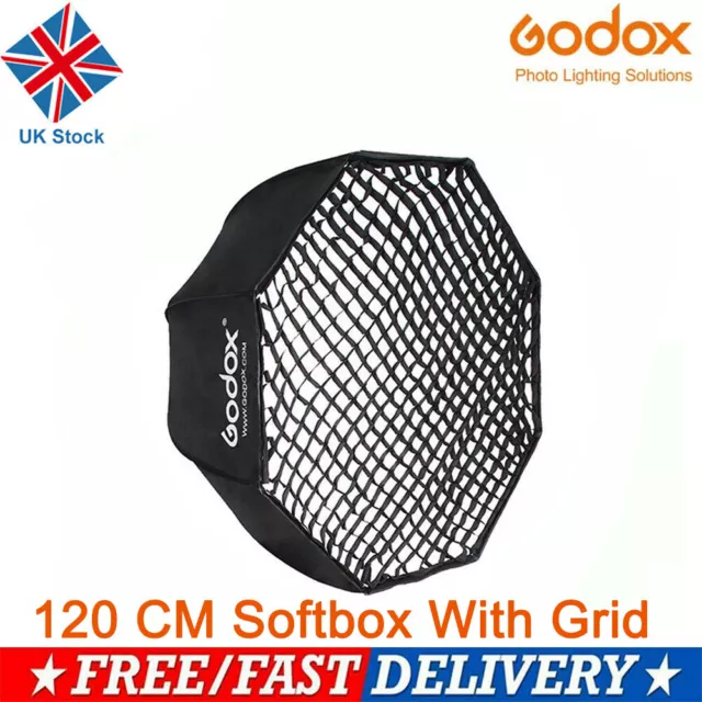 GODOX 47" 120cm Octagon Umbrella Softbox for Studio Flash Light With Grid UK