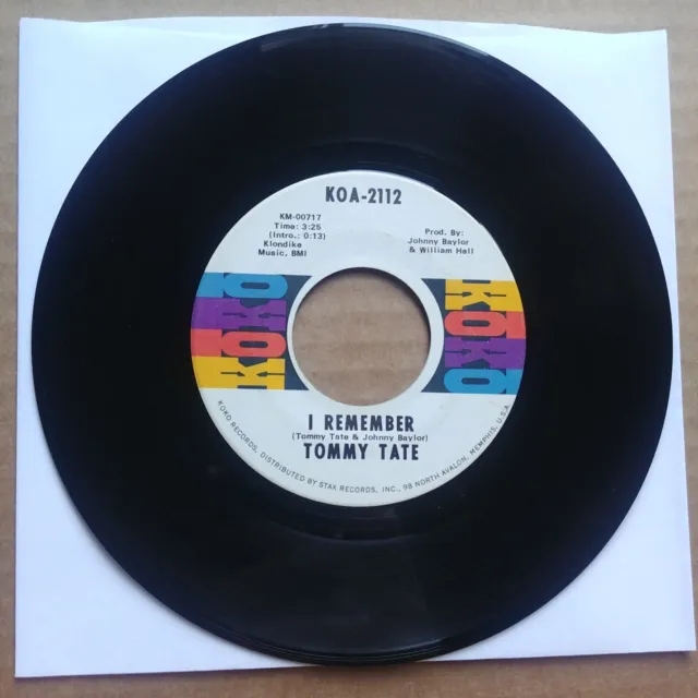 TOMMY TATE School Of Life/I Remember  45 7" FUNK SOUL Record Vinyl 1972 KOKO