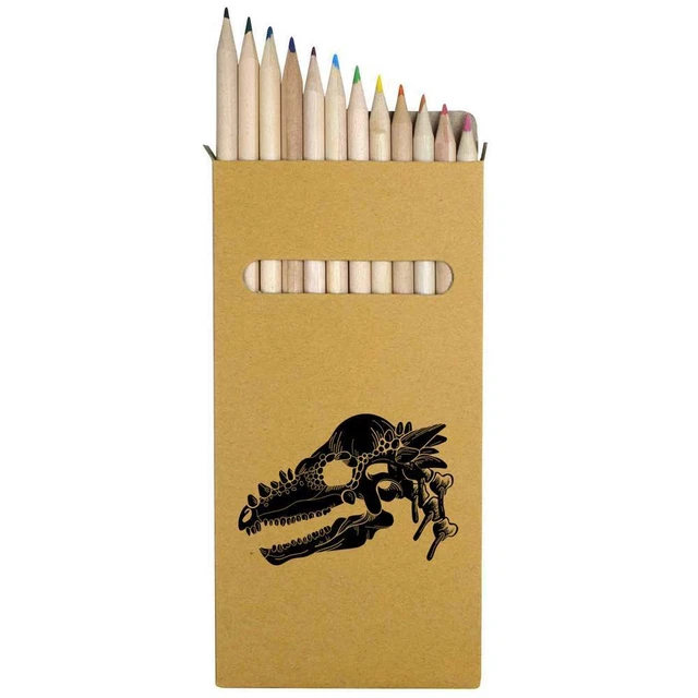 12 x 'Pachycephalosaurus Schädel' lange Farbstifte (PE00051131)