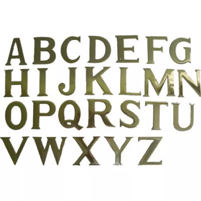 50MM (2Inch)Brass Home 26 Brass Polish Gold Alphabet Letters A to Z With  Screws