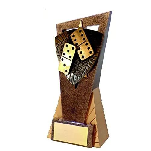 Dominoes Resin trophy Award in 1 Size with FREE Engraving up to 30 Letters