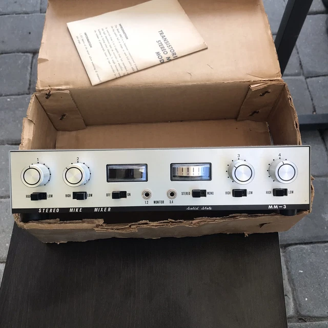 VINTAGE SOLID STATE MM3 “Stereo Mixer” Mic Mixer, Made In Japan