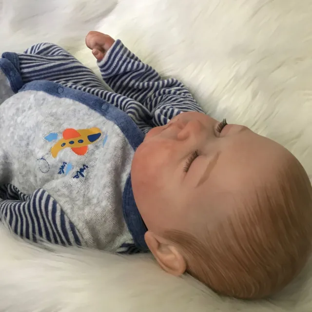 22" Realistic Handmade Reborn Baby Dolls Vinyl Silicone Newborn Boy Doll Gift