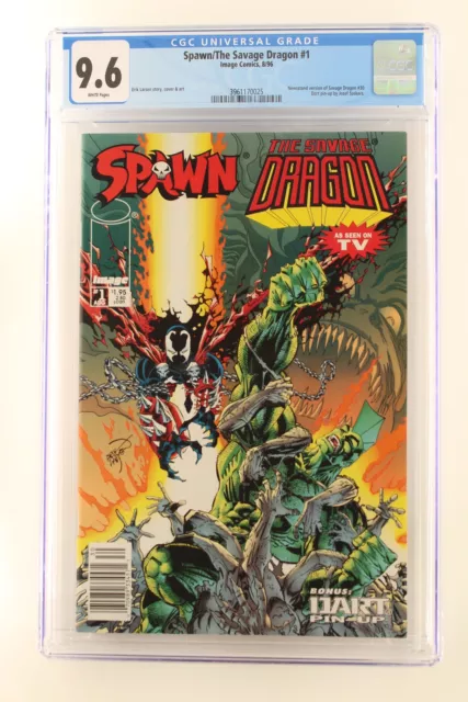 Spawn/The Savage Dragon #1 - Image 1996 CGC 9.6 Newsstand of Savage Dragon #30