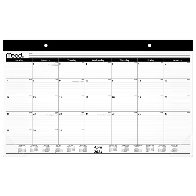 MEAD BASIC ACADEMIC 20242025 Monthly Desk Pad Calendar Compact 17 34 x