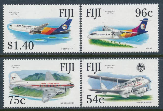 1991 Fiji Air Pacific Set Of 4 Fine Mint Mnh