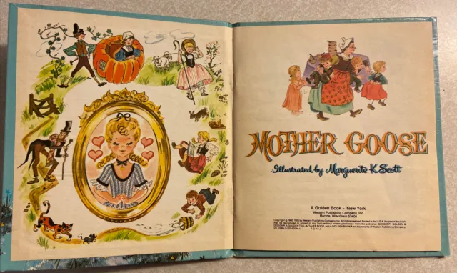 1960 Hardcover “Mother Goose” Marguerite Scott -A Golden Tell a Tale Little Book 2