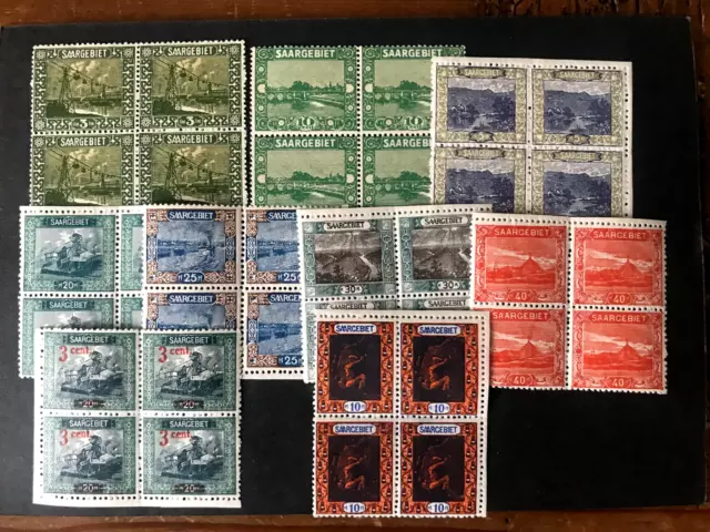 Briefmarken, Saargebiet 1921, LOT aus MI 53-69, * **