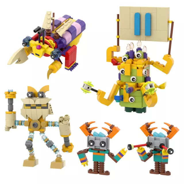 5 Stück Mini süße Monster Film Figur Kombination Modell Bausteine Spielzeug Set