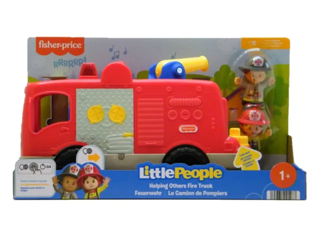 Fisher-Price HJN38 Little People Feuerwehr-Auto mit Figuren und Sound 3 Sprachen