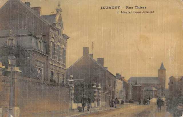 Cpa 59 Jeumont Rue Thiers / Cpa Toilee