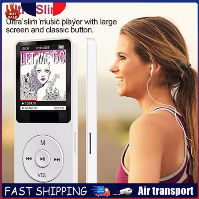 MP3 Player 64GB Music Player Bluetooth-Compatible 5.0 with Speaker(White) FR