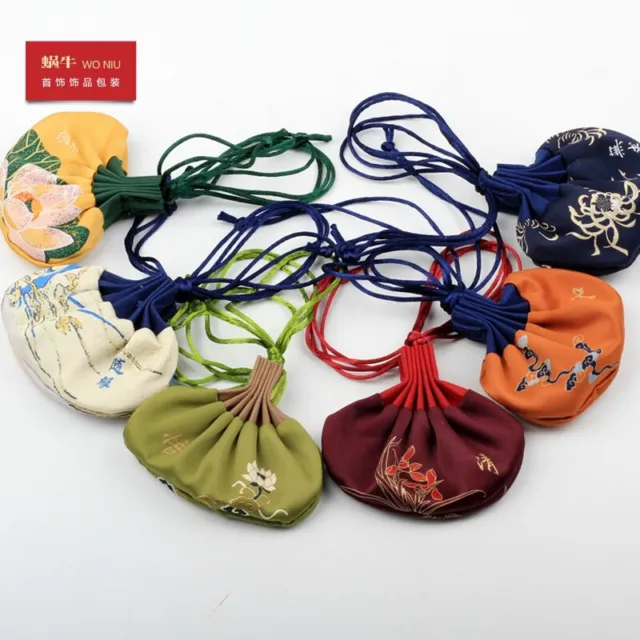 Wholesale 5 pcs Chinese Handmade Silk Jewerly Chameleon Pouches Purse Gift Bag